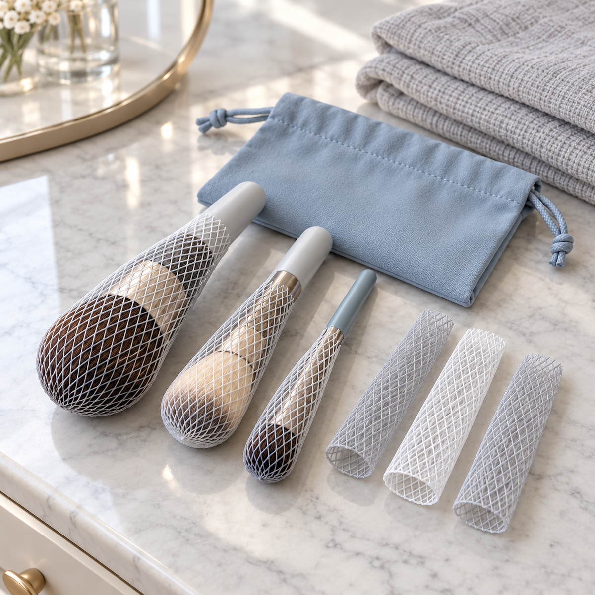 Nuvessaro Mesh Makeup Brush Head Sleeves