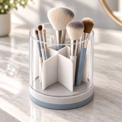 Nuvessaro Clear Divided Makeup Brush Holder