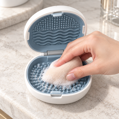 Nuvessaro Flip-Open Makeup Sponge Cleaning Box