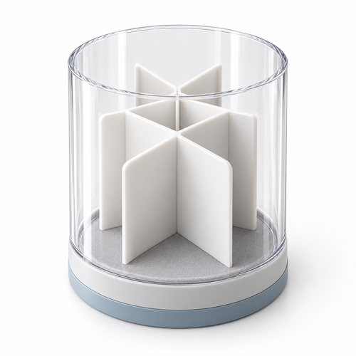 Nuvessaro Clear Divided Makeup Brush Holder