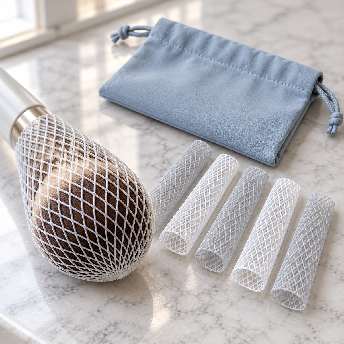 Nuvessaro Mesh Makeup Brush Head Sleeves