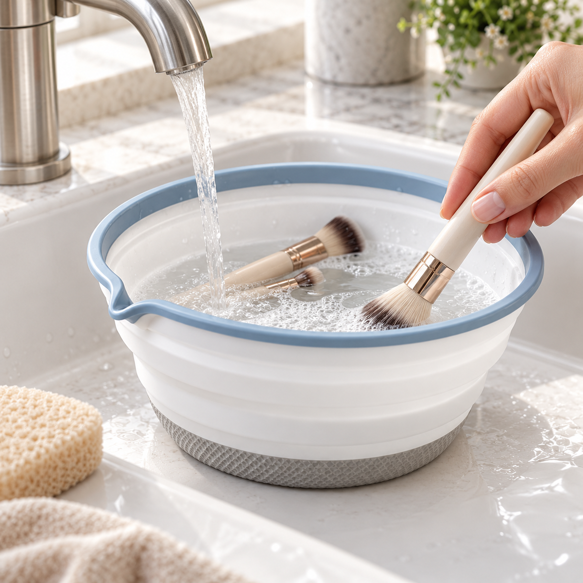 Nuvessaro Foldable Makeup Brush Washing Bowl