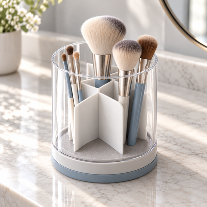 Nuvessaro Clear Divided Makeup Brush Holder