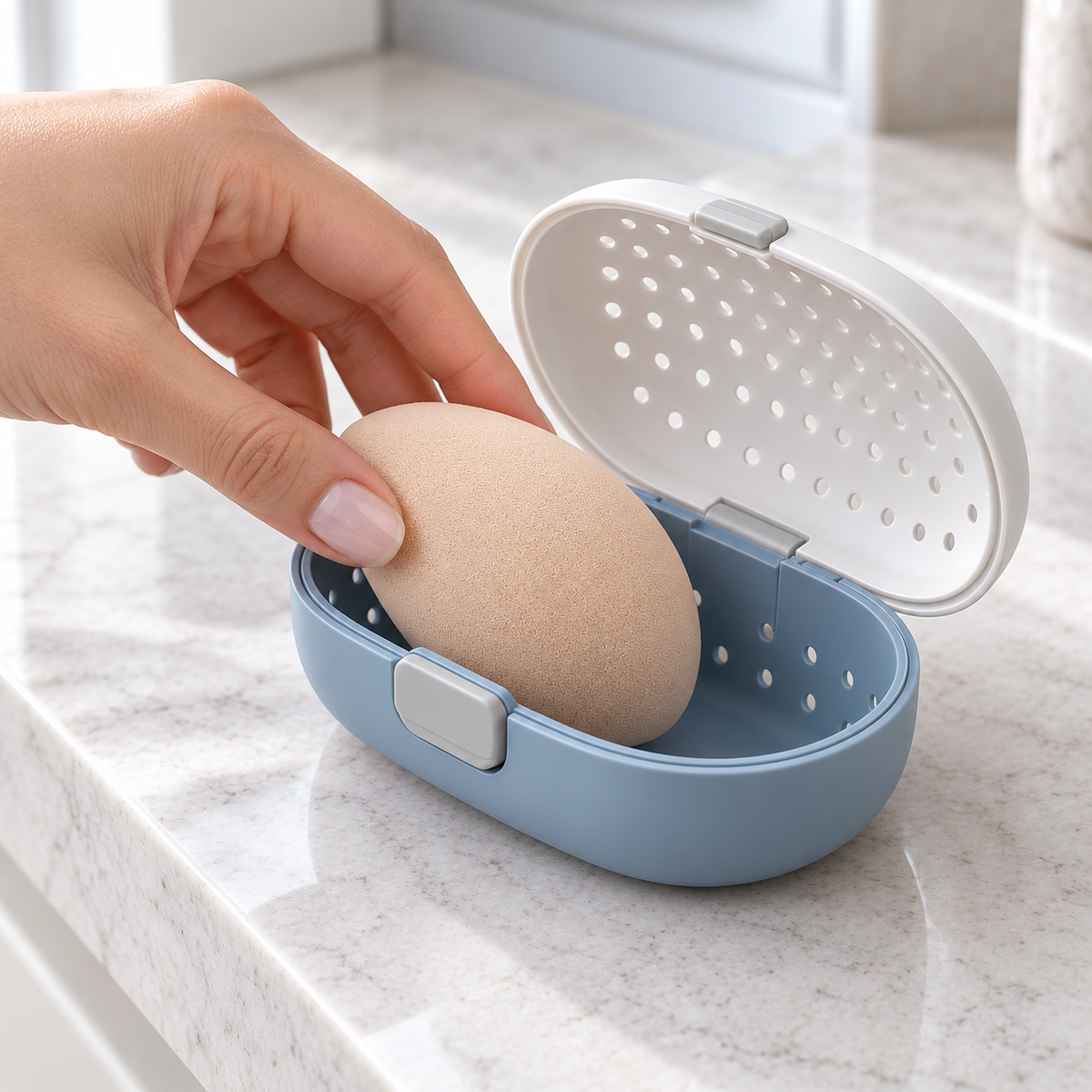 Nuvessaro Ventilated Makeup Sponge Travel Case
