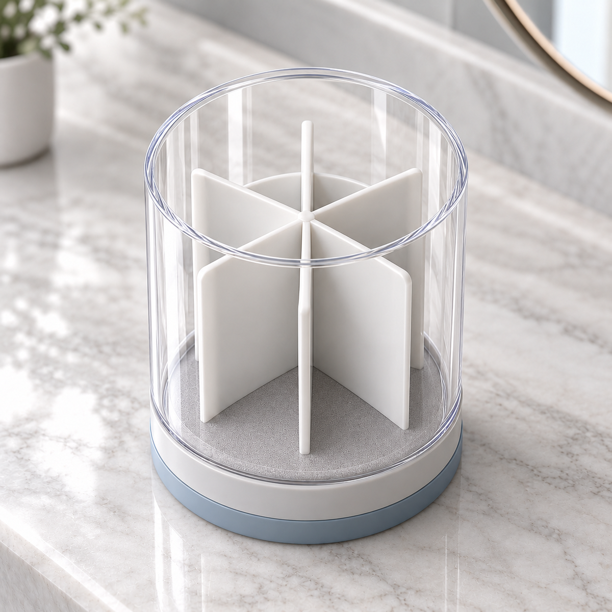 Nuvessaro Clear Divided Makeup Brush Holder
